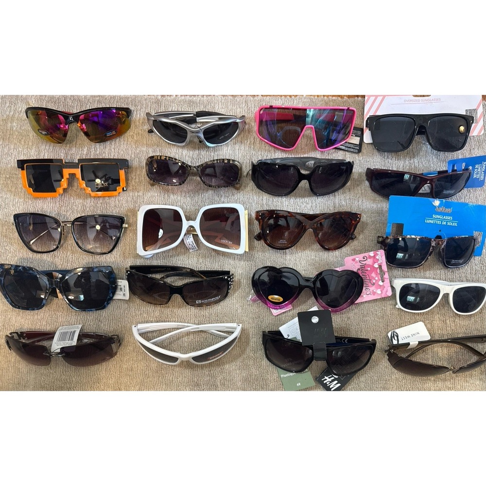 20 NEW Pairs of Designer Polarized Sunglasses All Tags- H&M,NineWest, Southpole+